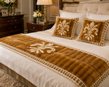 One-of-a-Kind Dyed Sable & Mink Intarsia Runner and Pillow Set
