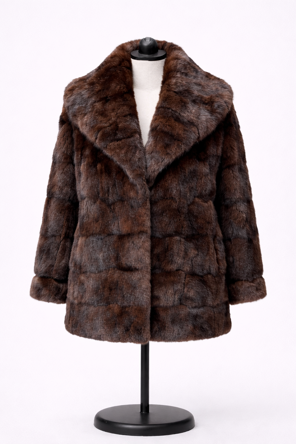 Archive & Vintage Mahogany Horizontal Jacket with Oversized Shawl Collar
