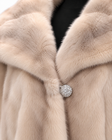 Archive & Vintage 20" Silver Pearl Mink Capelet with Notch Collar