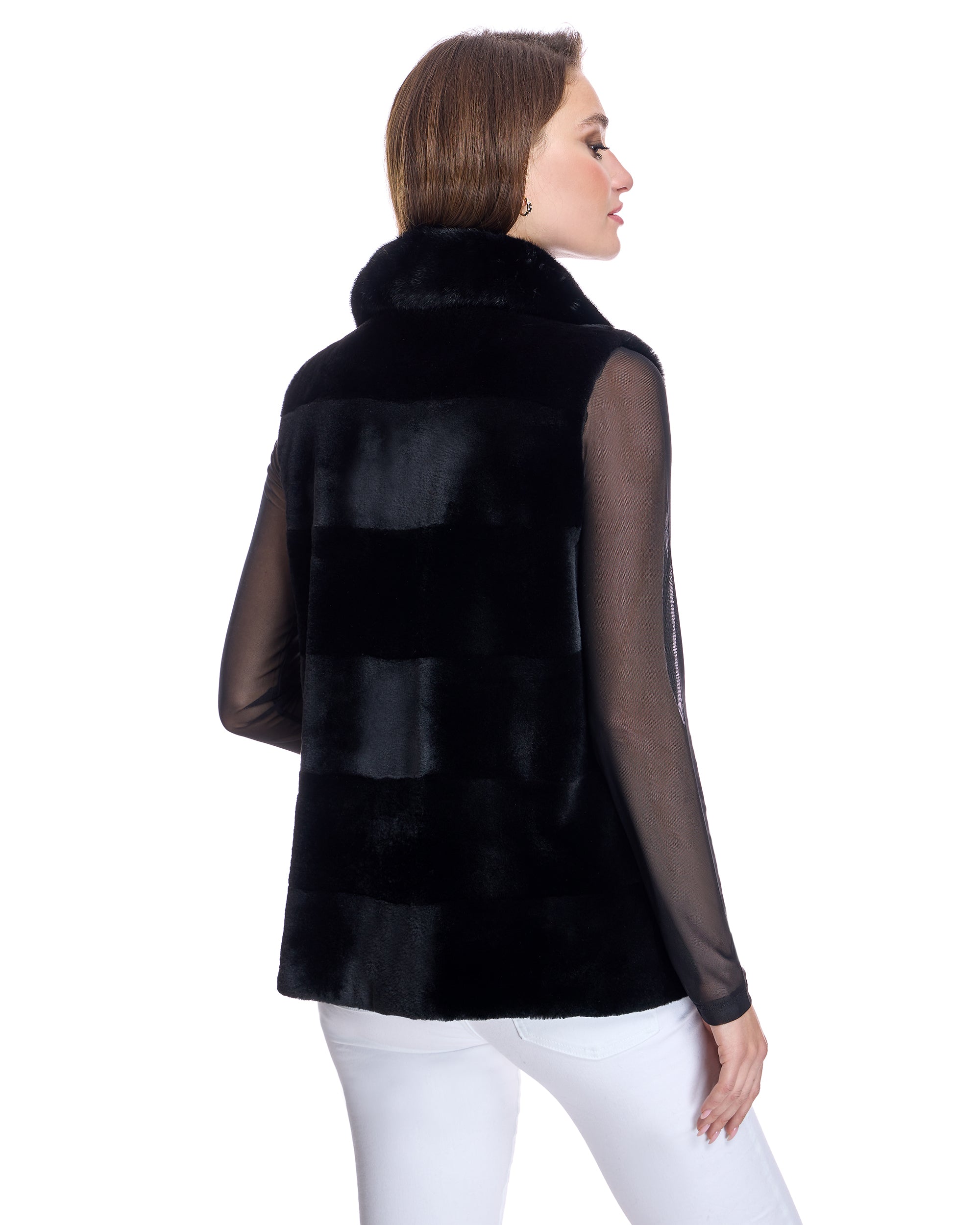 Horizontal Sheared Mink Vest