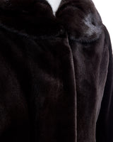 Sheared Mink Jacket with Round Long Hair mink Collar