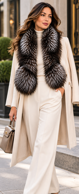 Maximilian Silver Fox Pull -Through Scarf