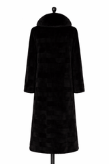 Archive & Vintage Blacked Sheared Mink Statement Coat with Flower Inserts