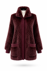 Archive & Vintage Wine Mink "Air Light" Sweater fur Jacket