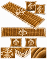 One-of-a-Kind Dyed Sable & Mink Intarsia Runner and Pillow Set