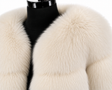 Archive & Vintage 27" Off-White Collarless Fox Jacket
