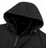 Maximilian 27" Men's Black Dyed Sheared Mink Reversible Hooded Jacket