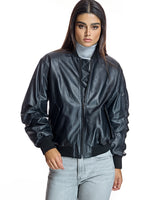 Oversized Italian Leather Bomber Jacket- Maximilian