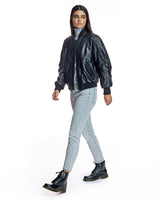 Oversized Italian Leather Bomber Jacket- Maximilian