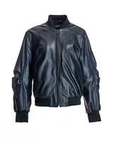 Oversized Italian Leather Bomber Jacket- Maximilian