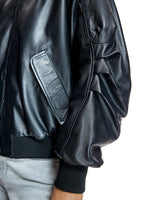 Oversized Italian Leather Bomber Jacket- Maximilian