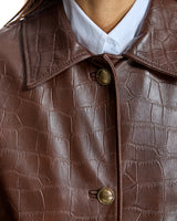Croc Stamped Leather Jacket-Maximilian