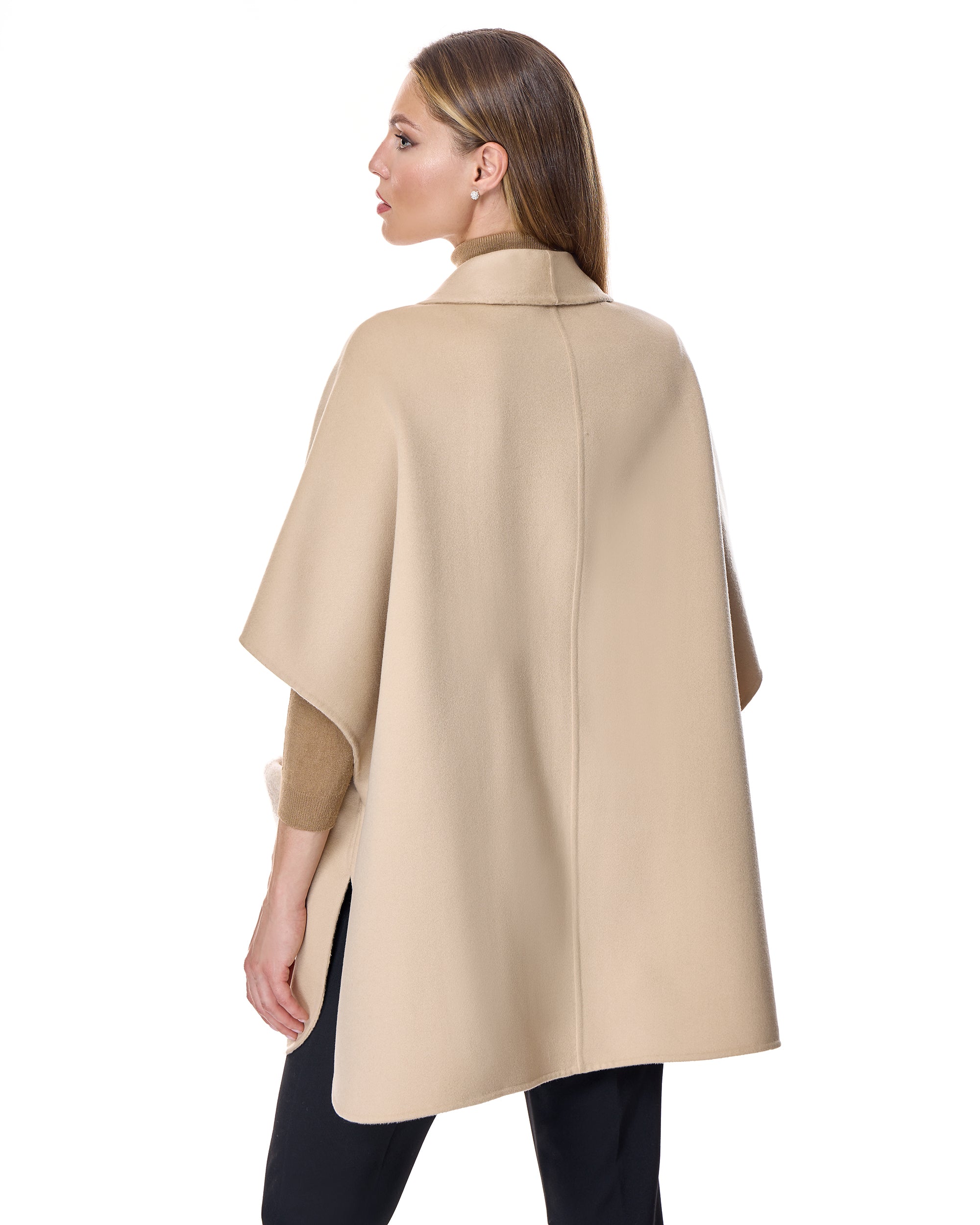 Cashmere Cape with Lamb Patch Pockets