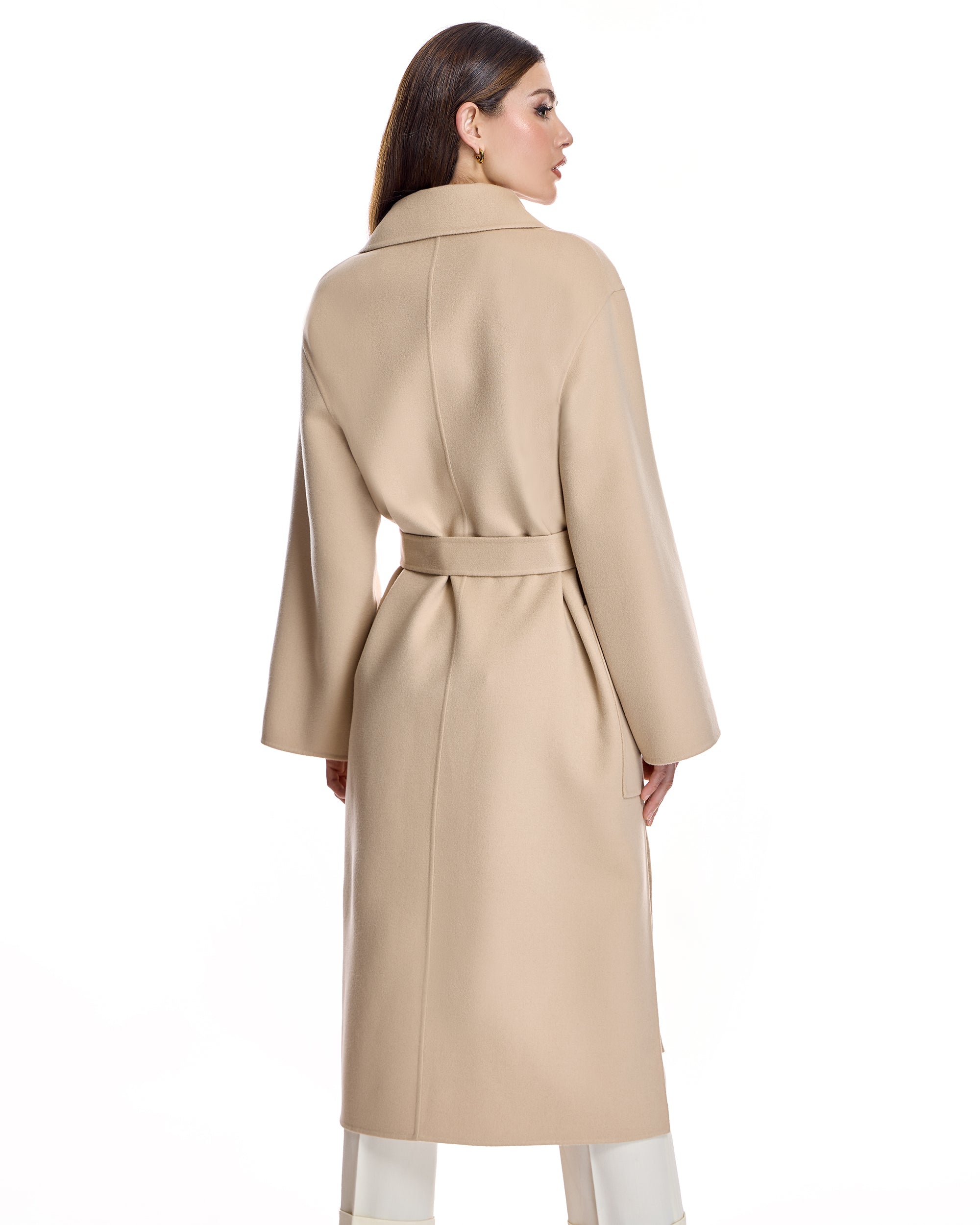 Wool blend Belted Trench Coat