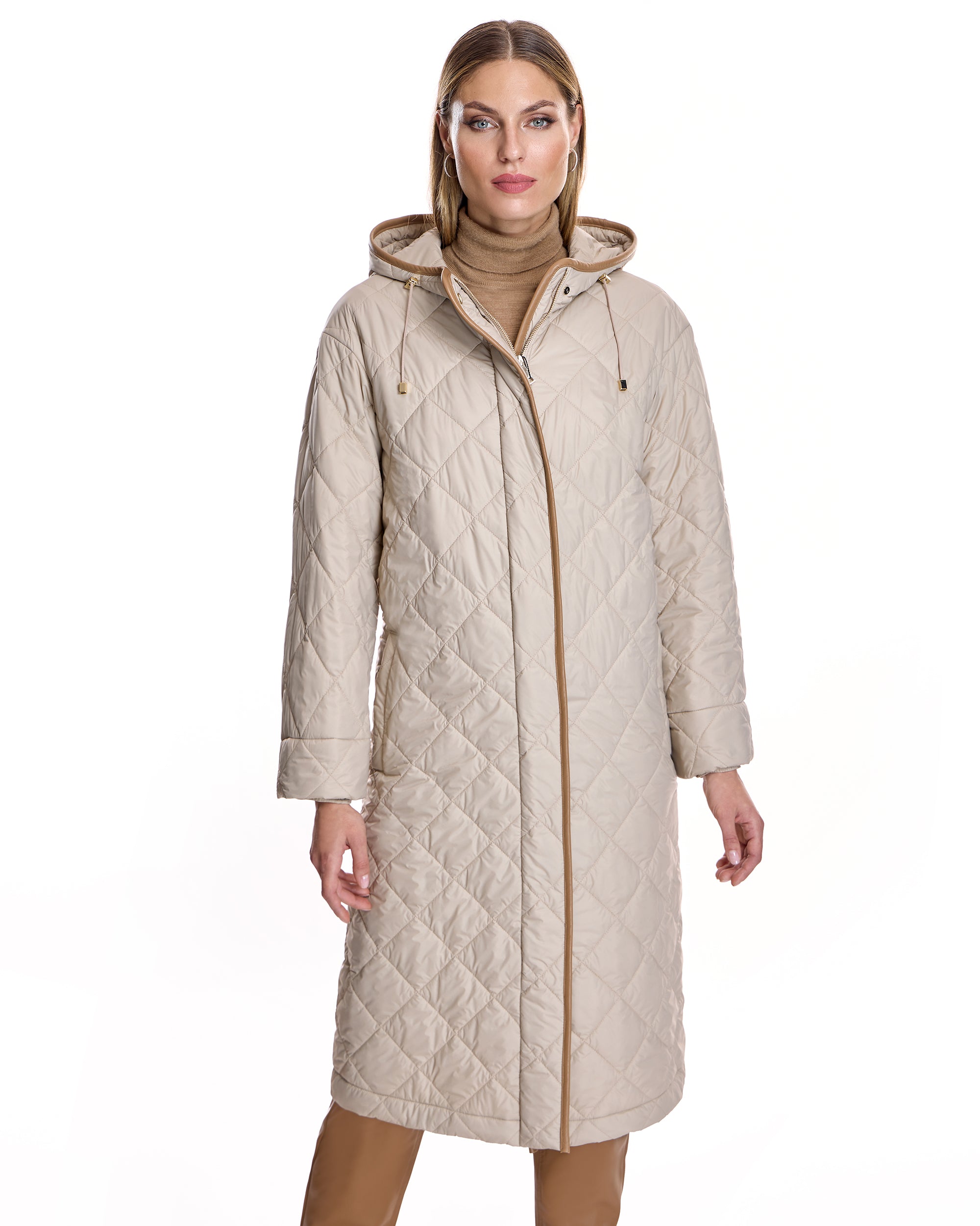 Quilted Cashmere Blend Coat