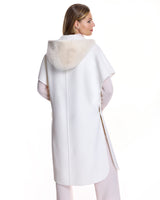 Woolblend Cape with Mink Trim Hood
