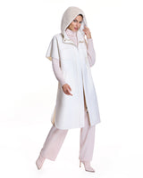 Woolblend Cape with Mink Trim Hood