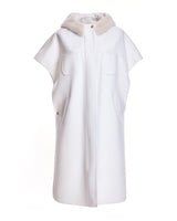 Woolblend Cape with Mink Trim Hood