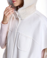 Woolblend Cape with Mink Trim Hood