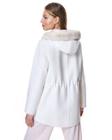 Wool blend Parka with Mink Trim