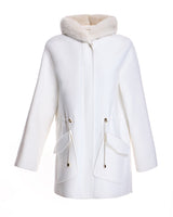Wool blend Parka with Mink Trim