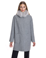 Woolblend Coat with Cashmere lamb Collar-Maximilian