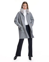 Woolblend Coat with Cashmere lamb Collar-Maximilian