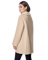 Woolblend Walking Coat with Shearling Trim-Maximilian