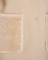 Woolblend Walking Coat with Shearling Trim-Maximilian