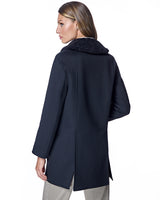 Woolblend Walking Coat with Shearling Trim-Maximilian