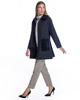 Woolblend Walking Coat with Shearling Trim-Maximilian