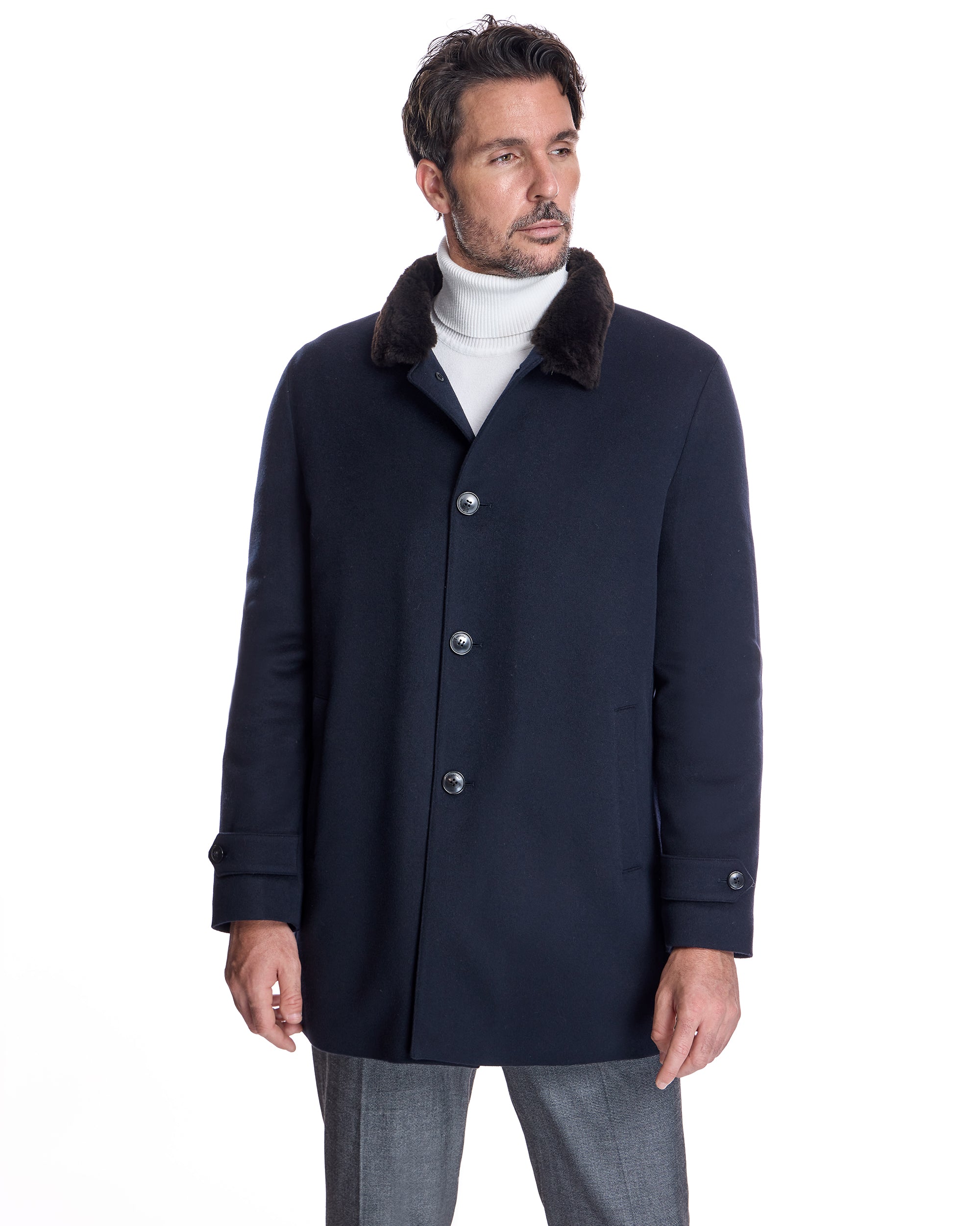 Men's Cashmere Jacket with Nutria Lining