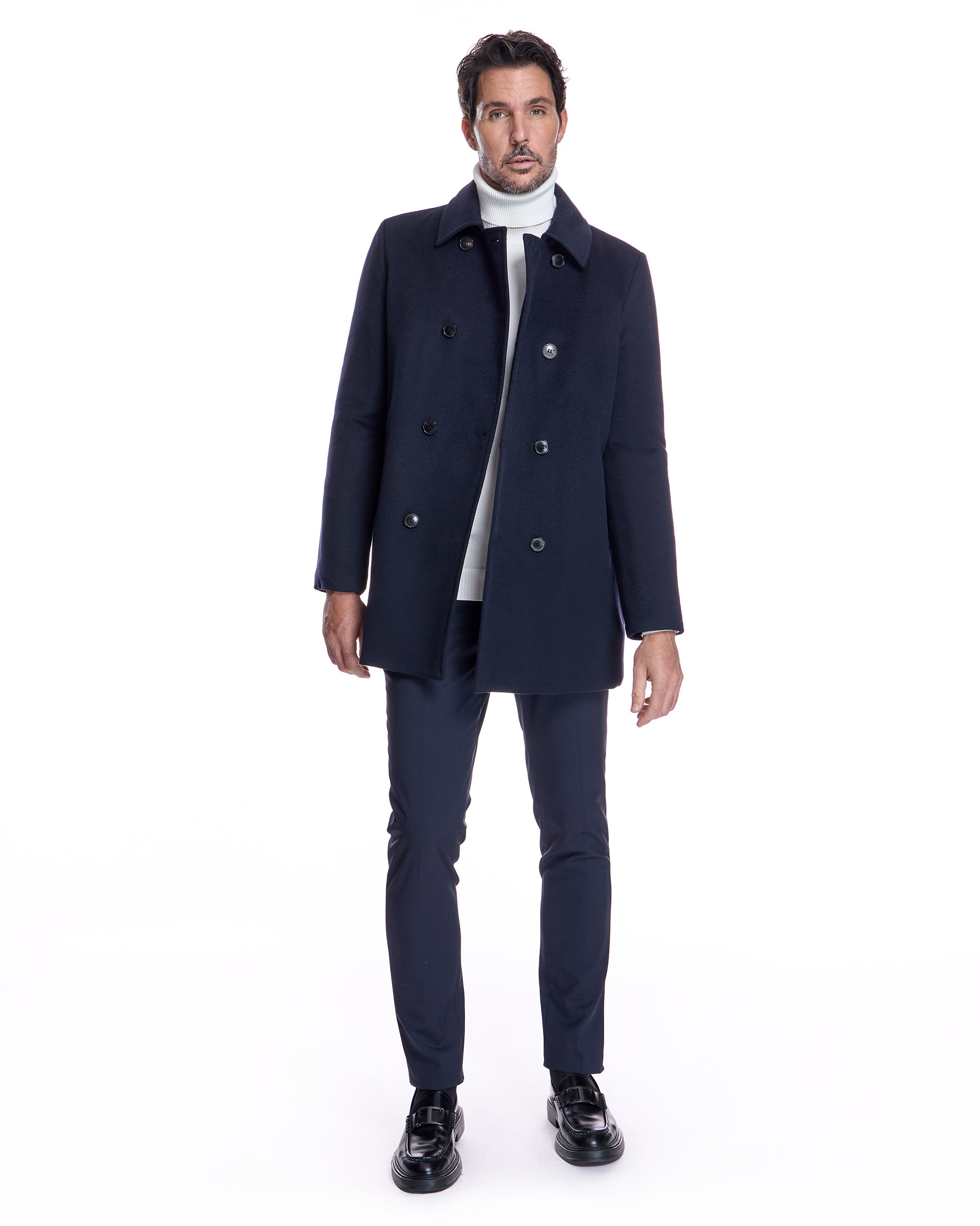 Men's Wool Quilted Lined Peacoat