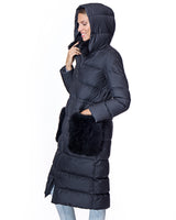Nylon Down Filled Coat with Goat Trims - Maximilian