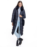 Nylon Down Filled Coat with Goat Trims - Maximilian
