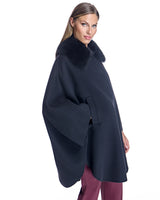 Loro Piana Cashmere Blend Cape with Cashmere Goat Collar-Maximilian