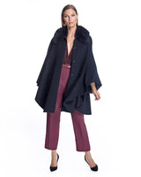 Loro Piana Cashmere Blend Cape with Cashmere Goat Collar-Maximilian