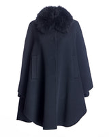 Loro Piana Cashmere Blend Cape with Cashmere Goat Collar-Maximilian