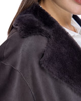 Belted Shearling Lamb Coat with Notch Collar-Maximilian
