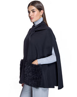 Loro Piana Cashmere Blend Cape with Cashmere Goat Pockets-Maximilian