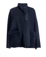 Loro Piana Cashmere Blend Cape with Cashmere Goat Pockets-Maximilian