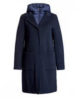 Cashmere Blend and Puffer Hooded Coat