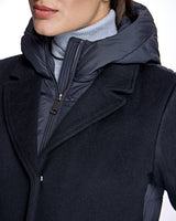 Cashmere Blend and Puffer Hooded Coat