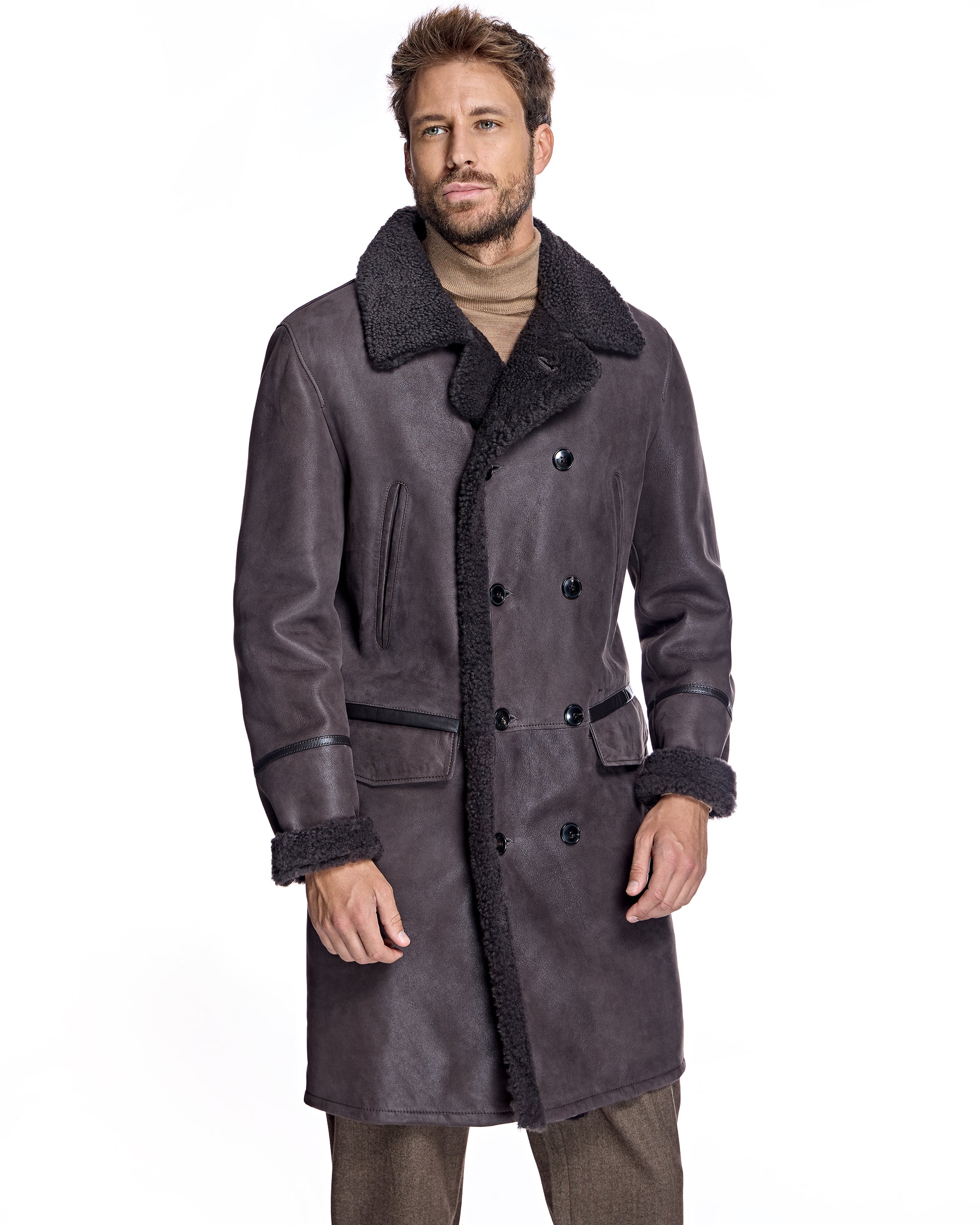 Men's Shearling Peacoat