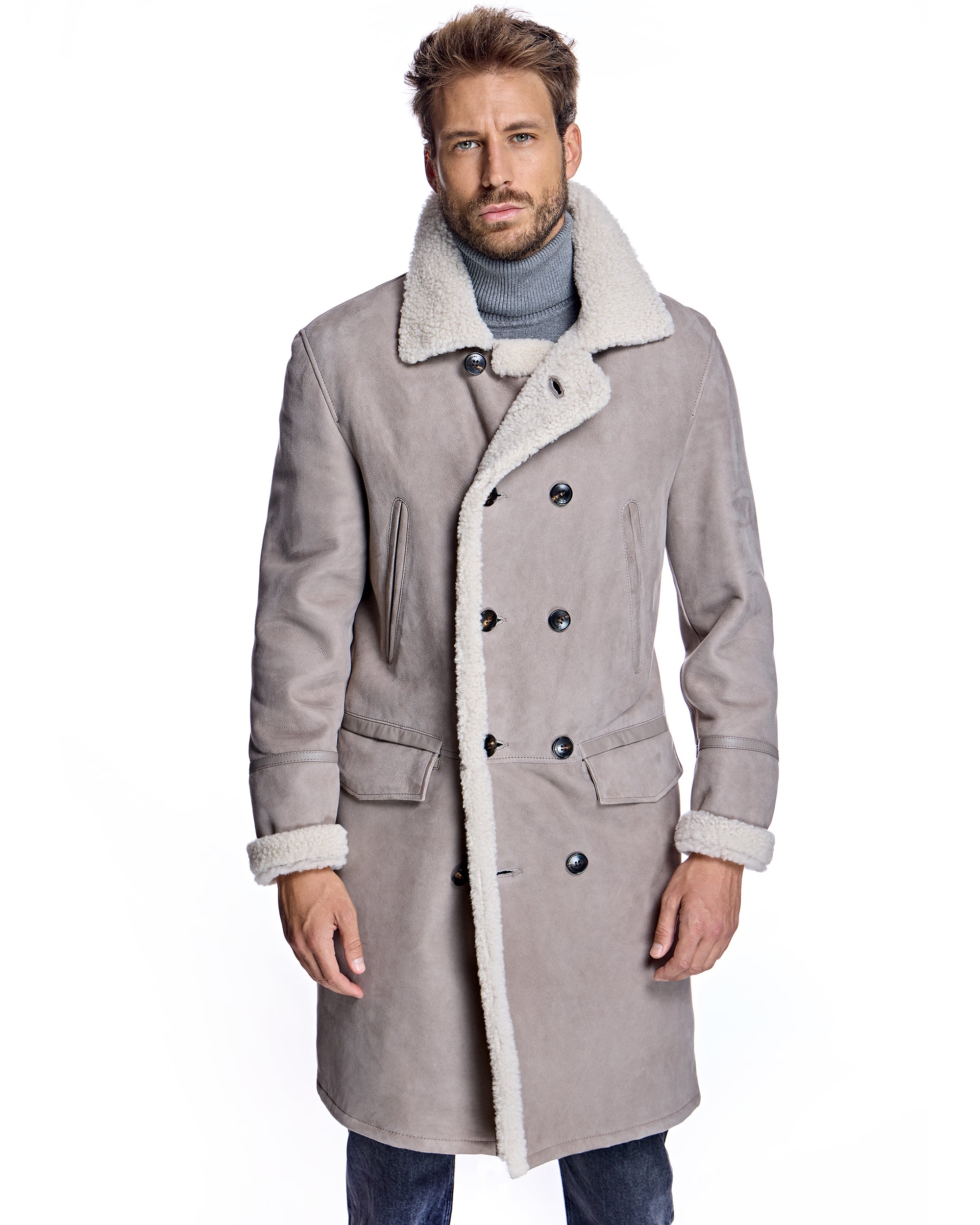 Men's Shearling Peacoat
