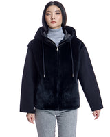 Hooded Shearling and Wool Jacket-Maximilian