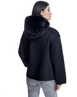 Hooded Shearling and Wool Jacket-Maximilian