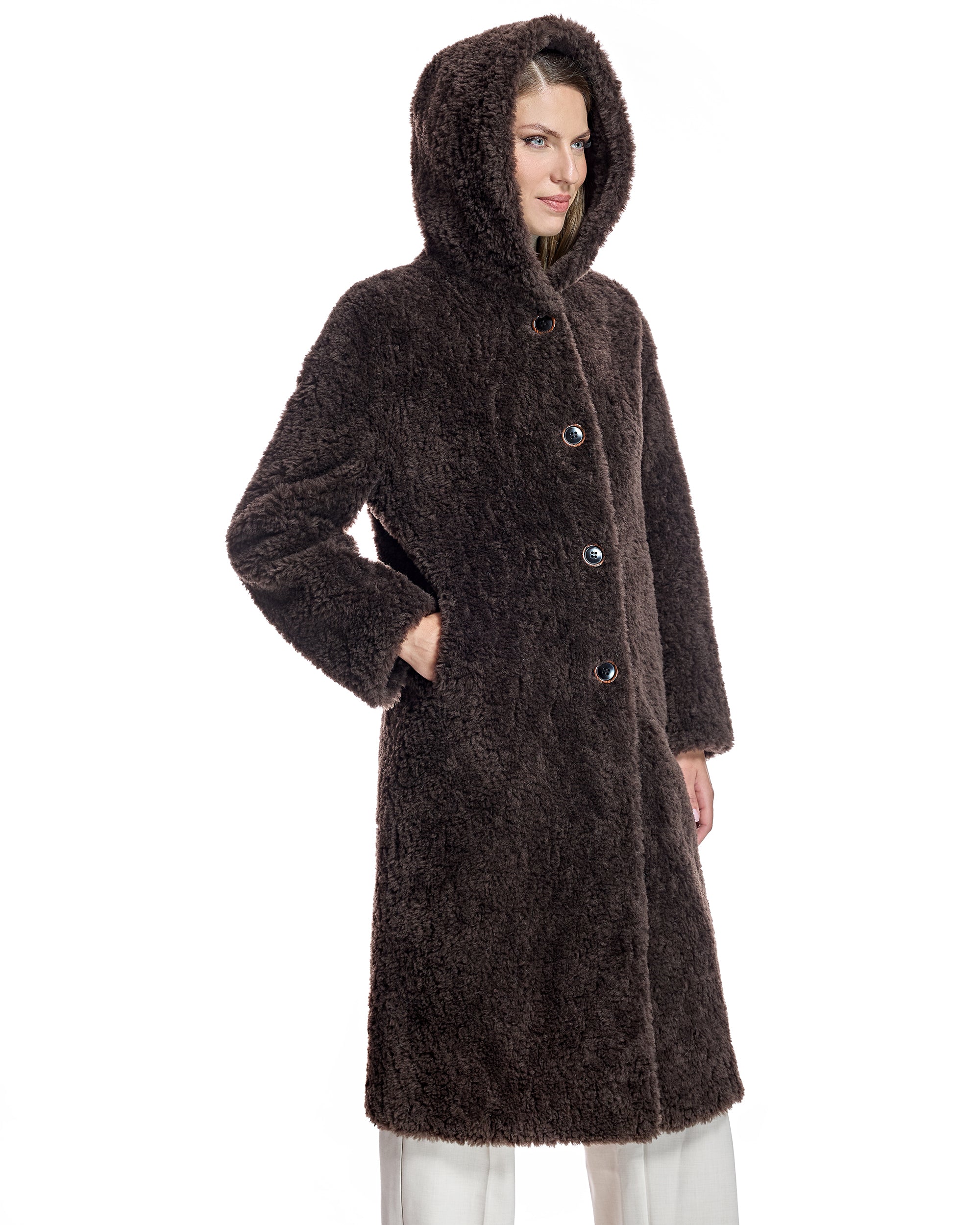 Hooded Lambswool Coat Maximilian