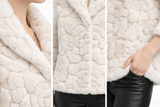 Bleach White Floral Mink Jacket with Suede Inserts -23"