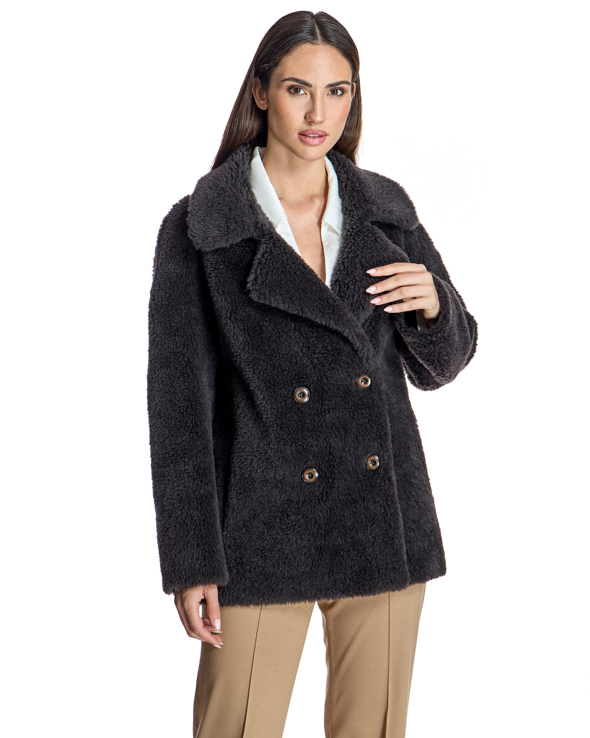 Maximilian Lambswool Peacoat-Maximilian